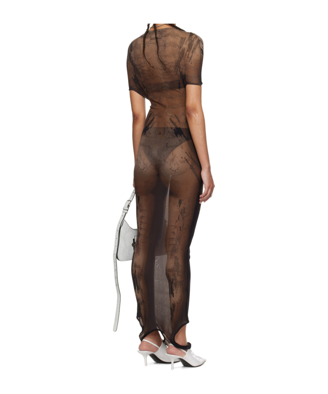 Jean Paul Gaultier Graphic Printed Maxi Dress In Black