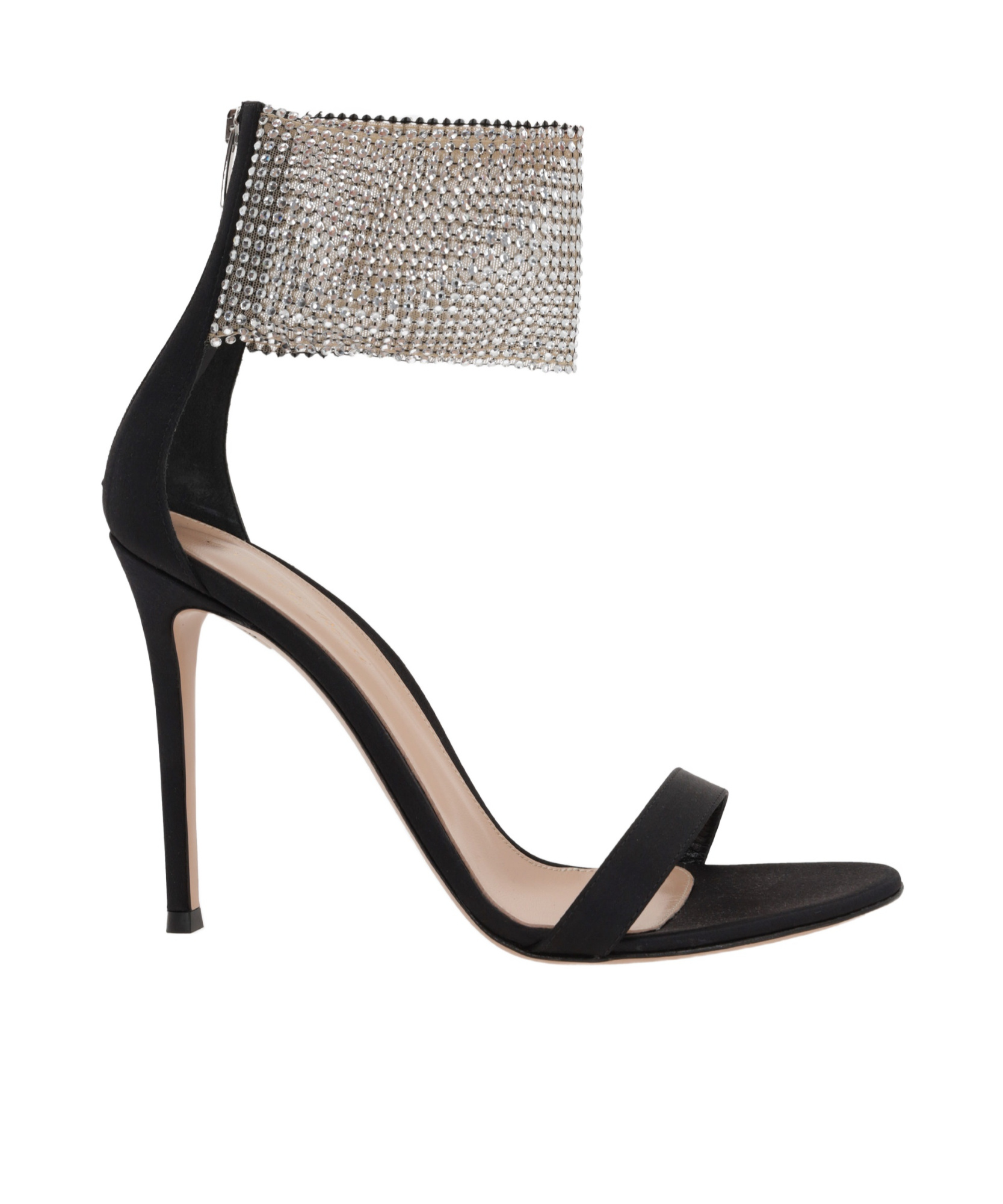Gianvito Rossi 105 Crystal Embellished Sandals In Black