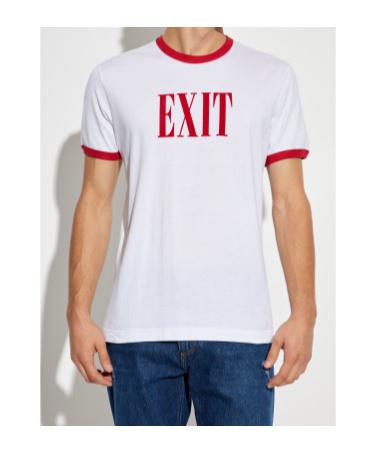 Dolce & Gabbana Graphic Print Crew Neck T-shirt With Contrast Trim In White