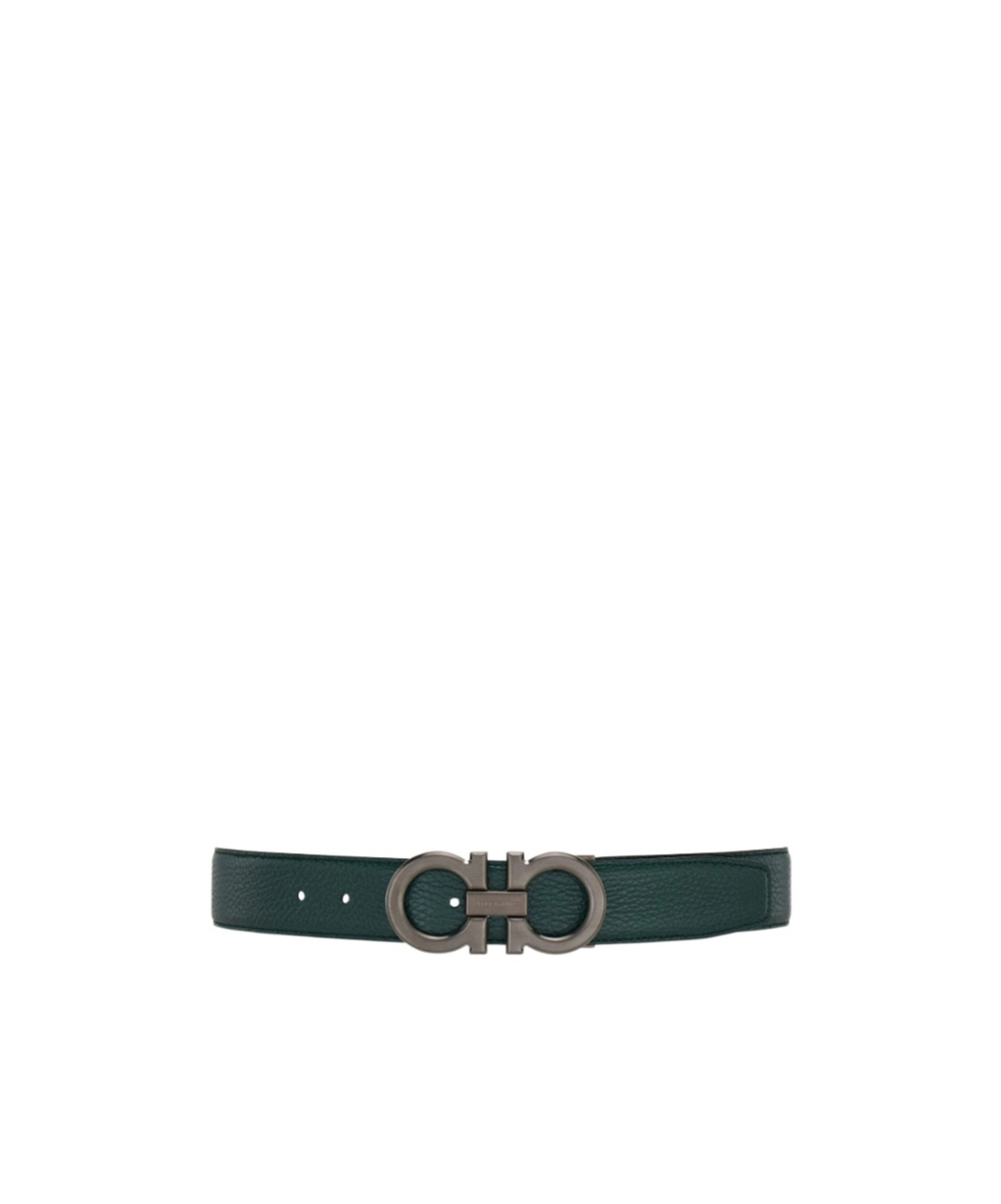 Ferragamo Reversible And Adjustable Gancini Belt In Green