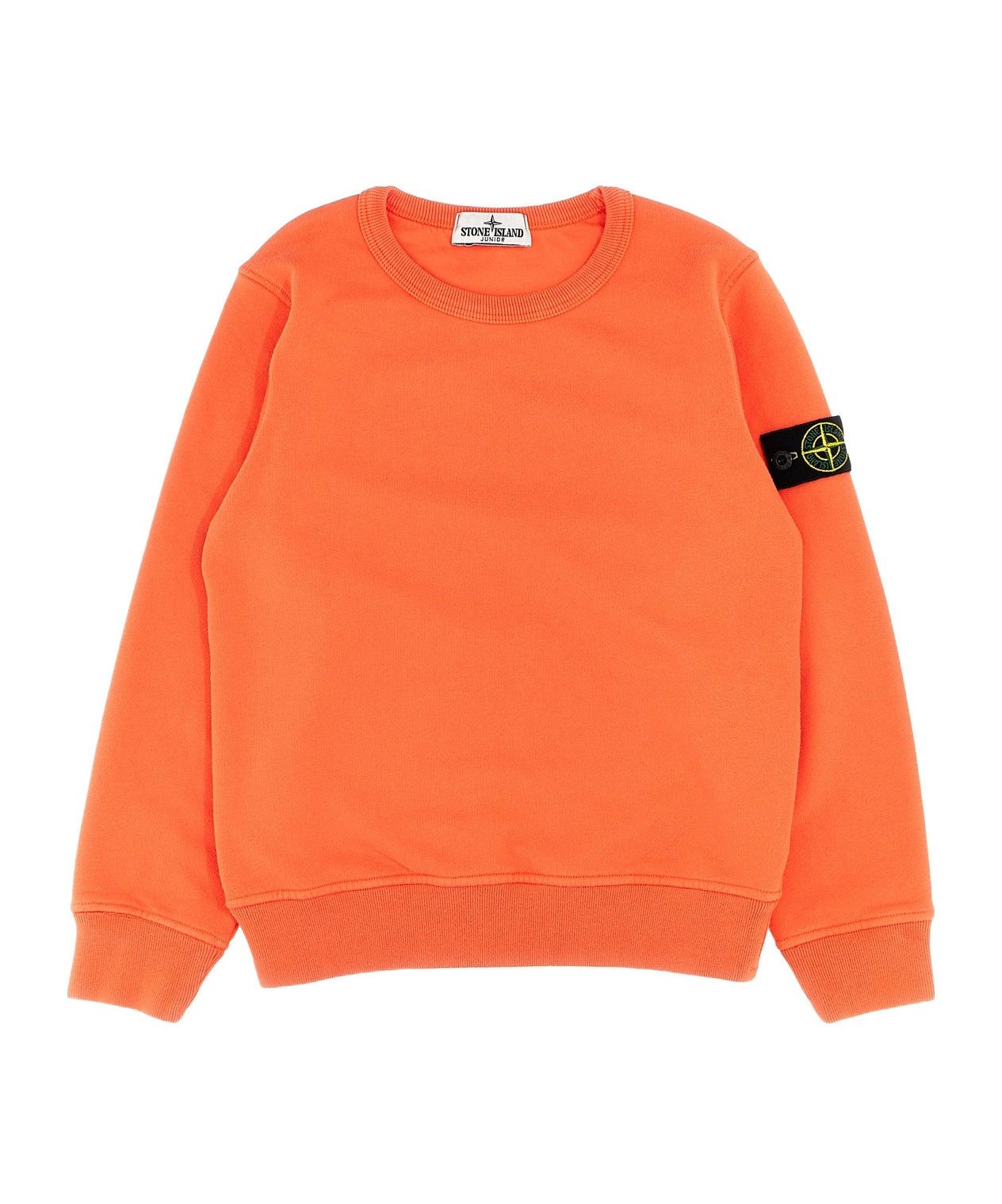 Stone Island Compass-badge Cotton Sweatshirt In Orange