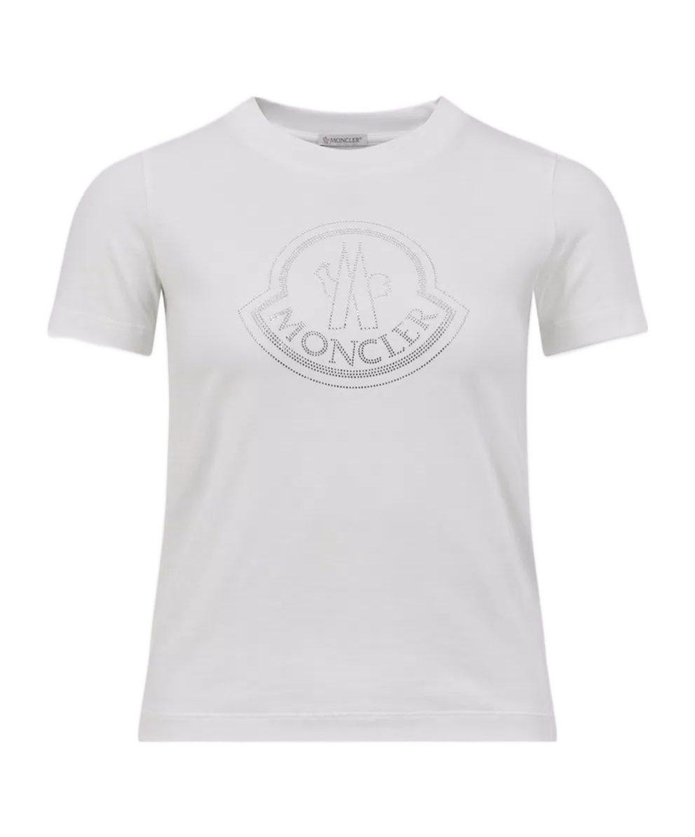 Moncler Cotton Crew Neck T-shirt In White