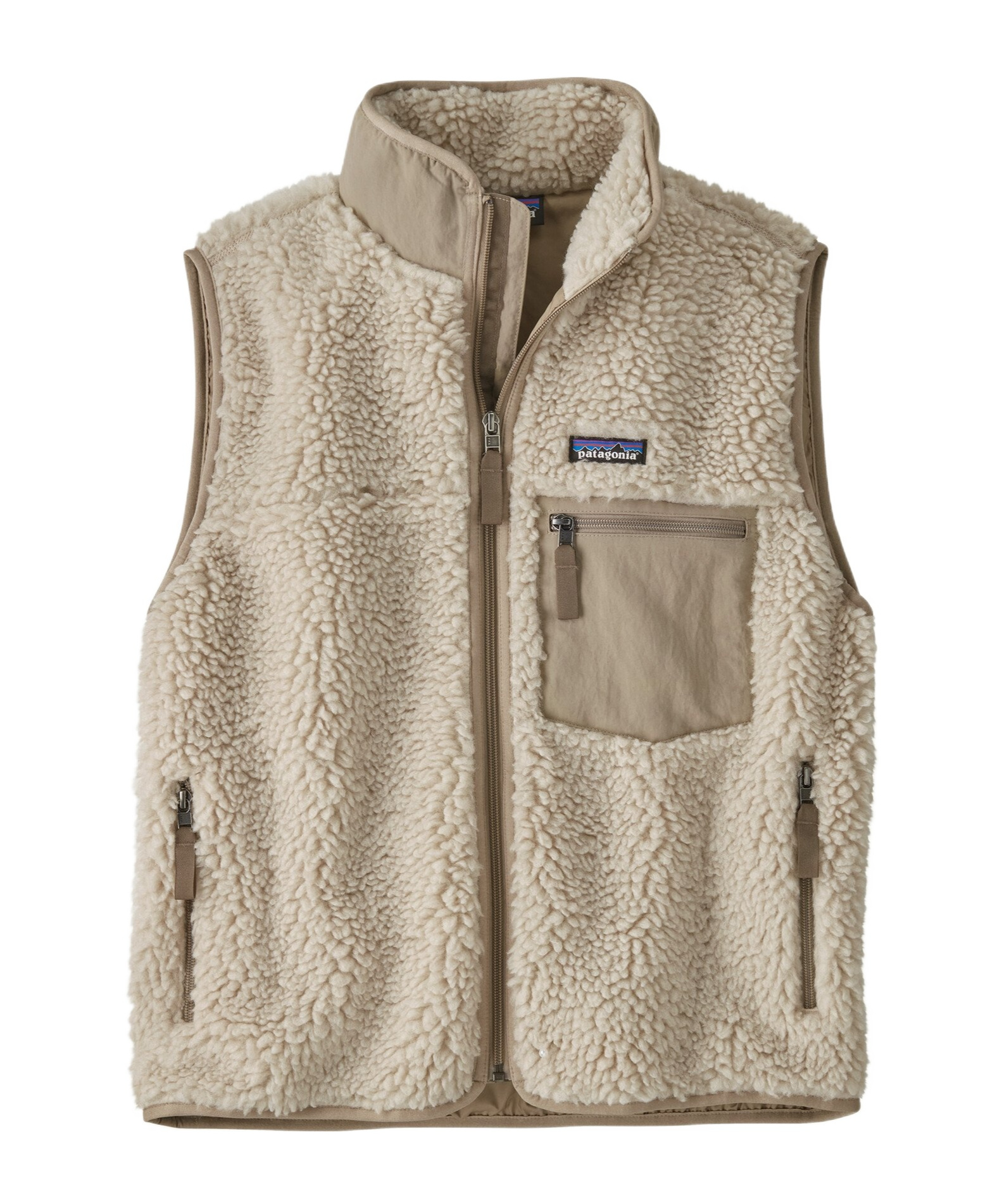 Patagonia Logo-patch Fleece Vest In Brown