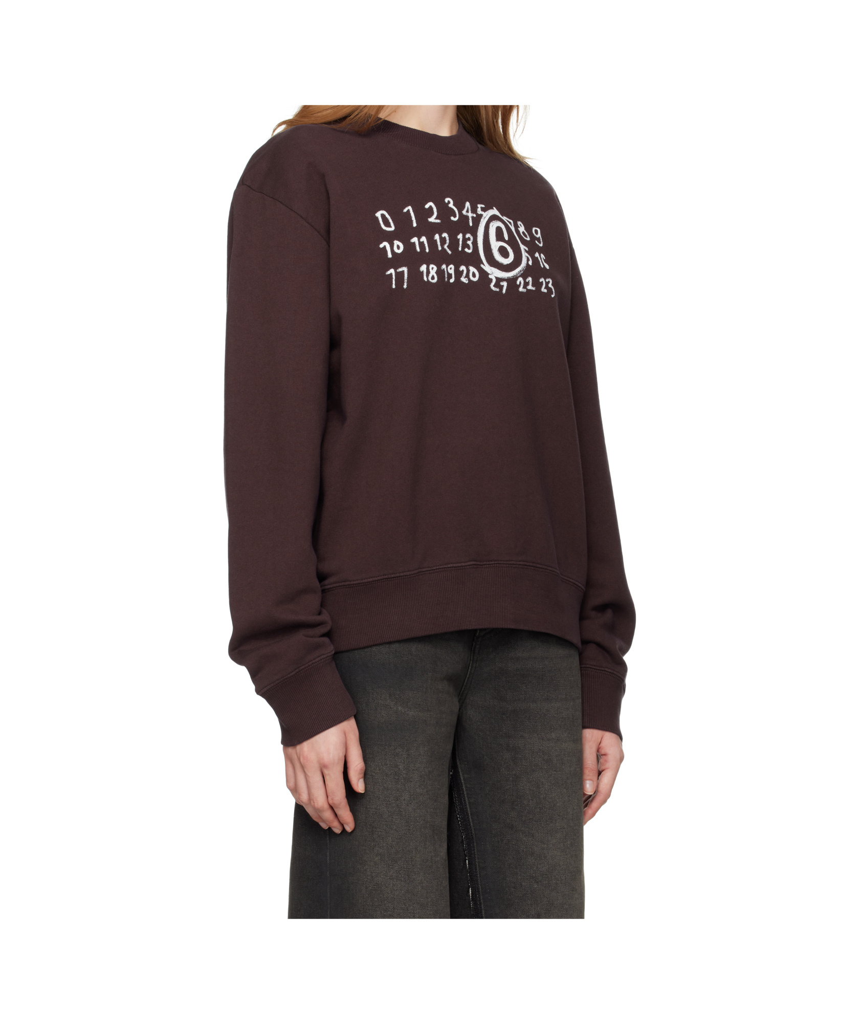 Shop Mm6 Maison Margiela Numbers-motif Sweatshirt In Black