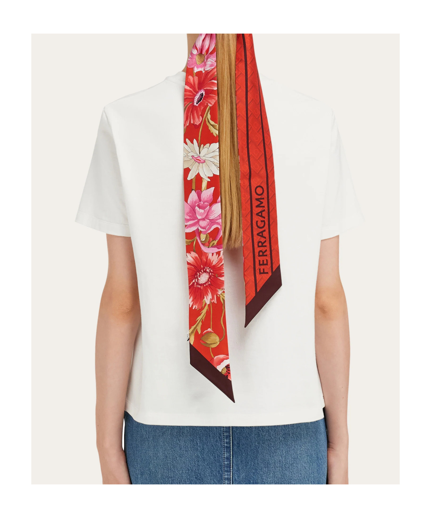 Ferragamo Floral Print Scarf In Red