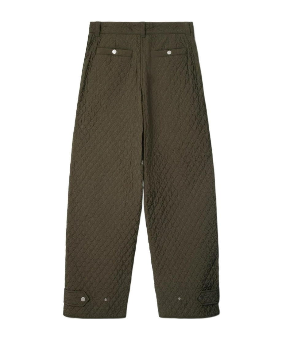 Burberry Diamond-quilted Pleat-detailing Trousers In Brown