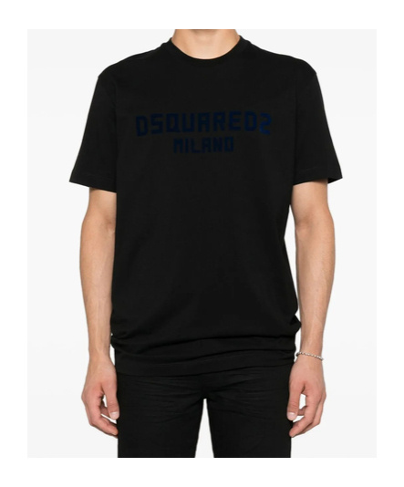 Dsquared2 Regular Fit Crew Neck Short Sleeve Top In Black