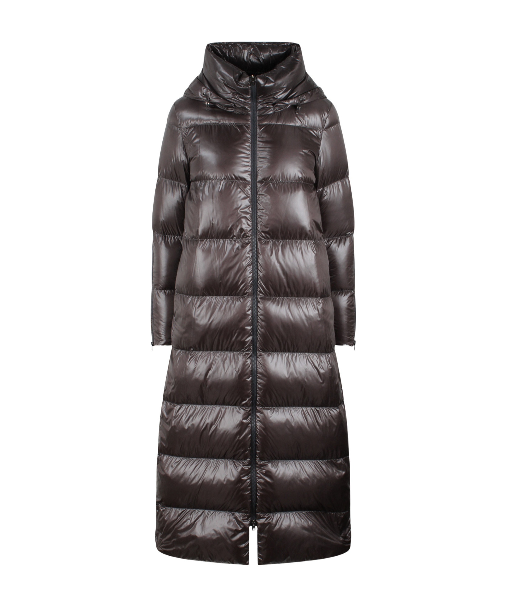 Herno Nylon Long Down Jacket In Black