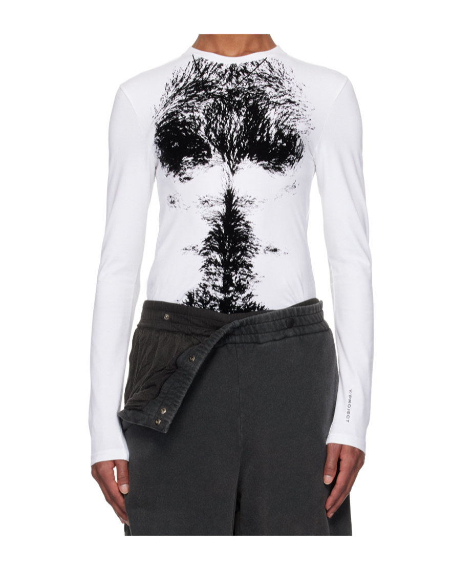 Y/project Hairy Chest Long-sleeve T-shirt In Black