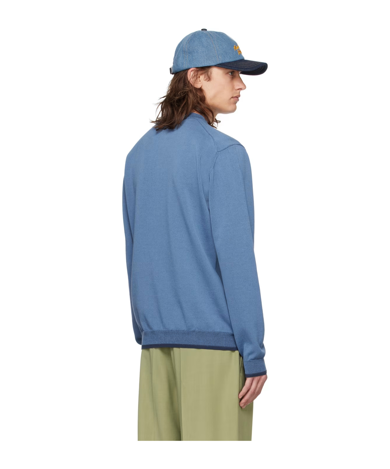 Maison Kitsuné Signature Fox-motif Knitted Jumper In Blue