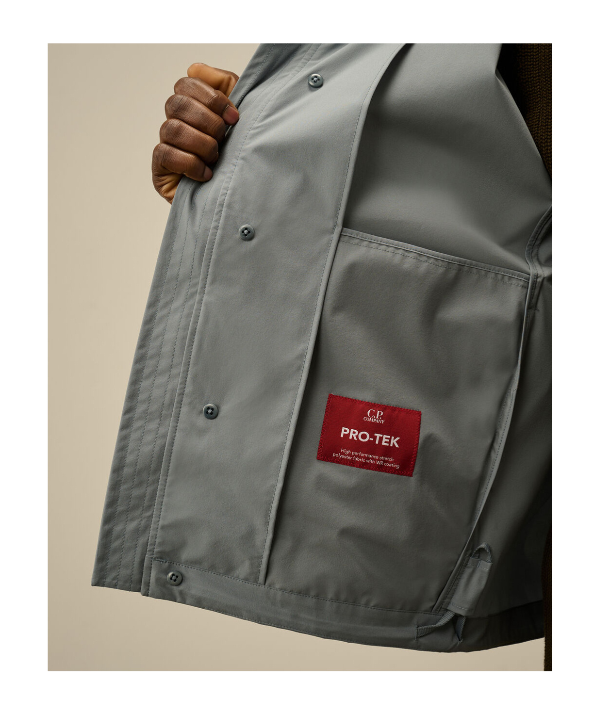 C.p. Company Pro-tek Buttoned Hooded Jacket In Gray