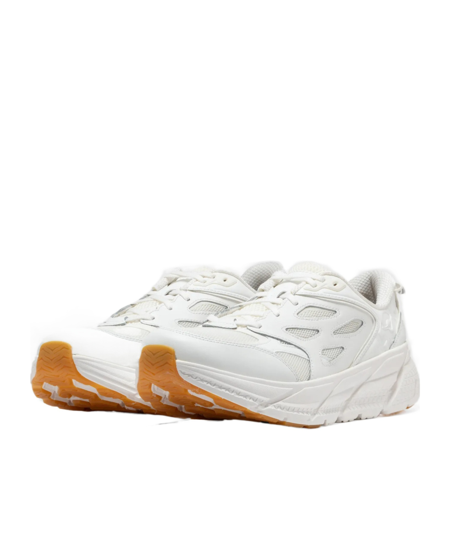Hoka Cliftons Mens Breathable Tie String Athletic And Training Shoes In White
