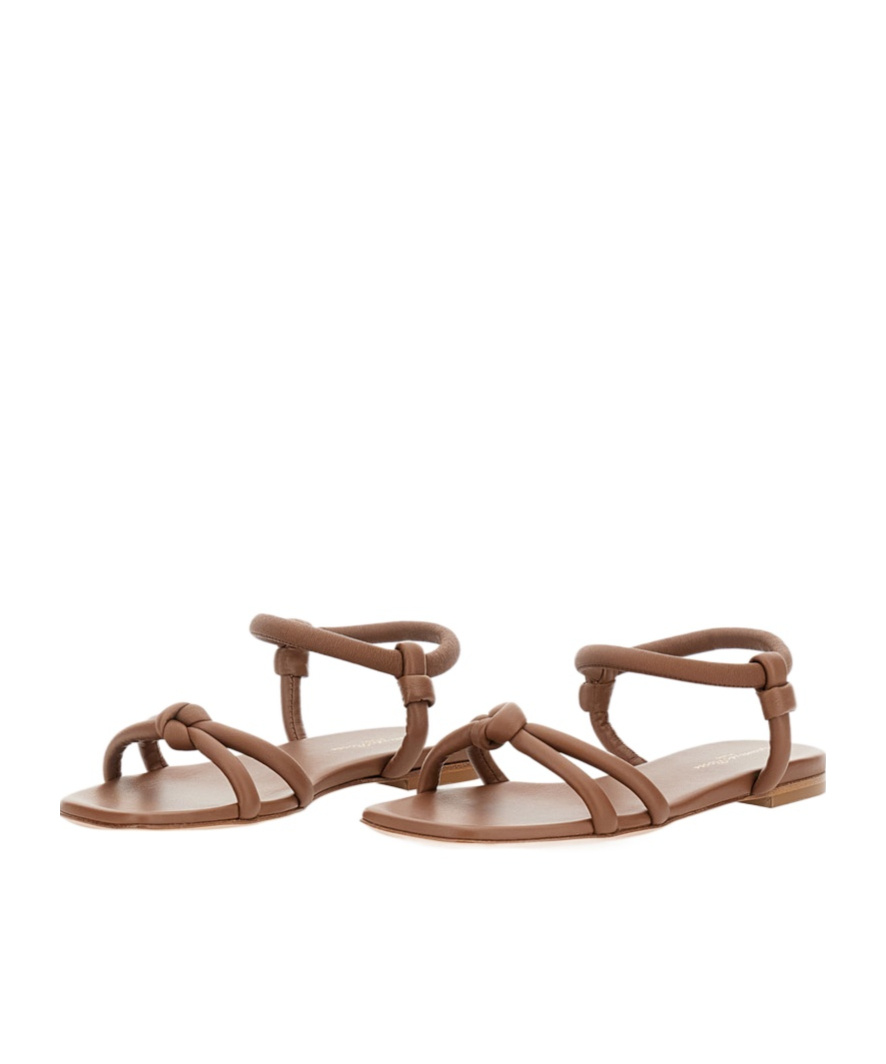 Gianvito Rossi Juno Knot Detailed Sandals In Brown