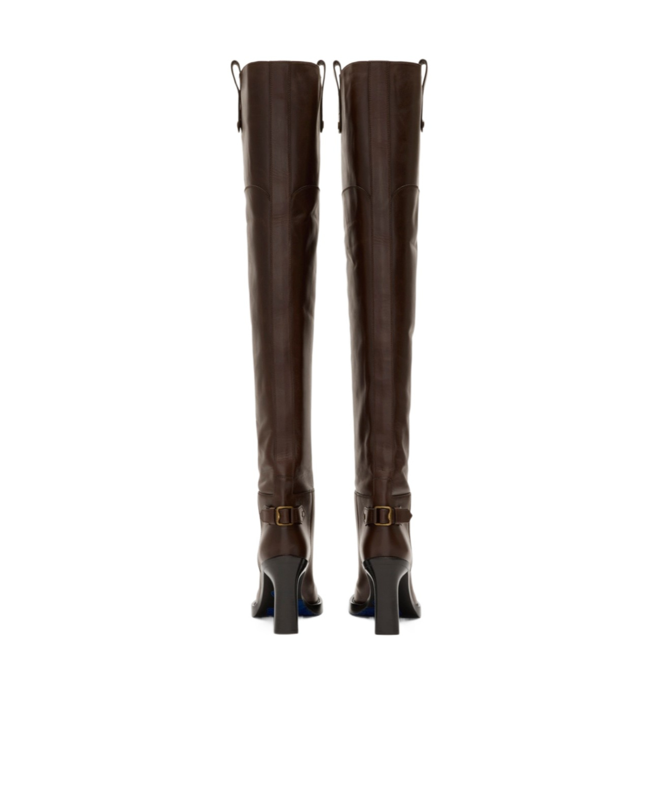 Burberry 85mm Cavalier Calf-leather Thigh-high Boots In Burgundy