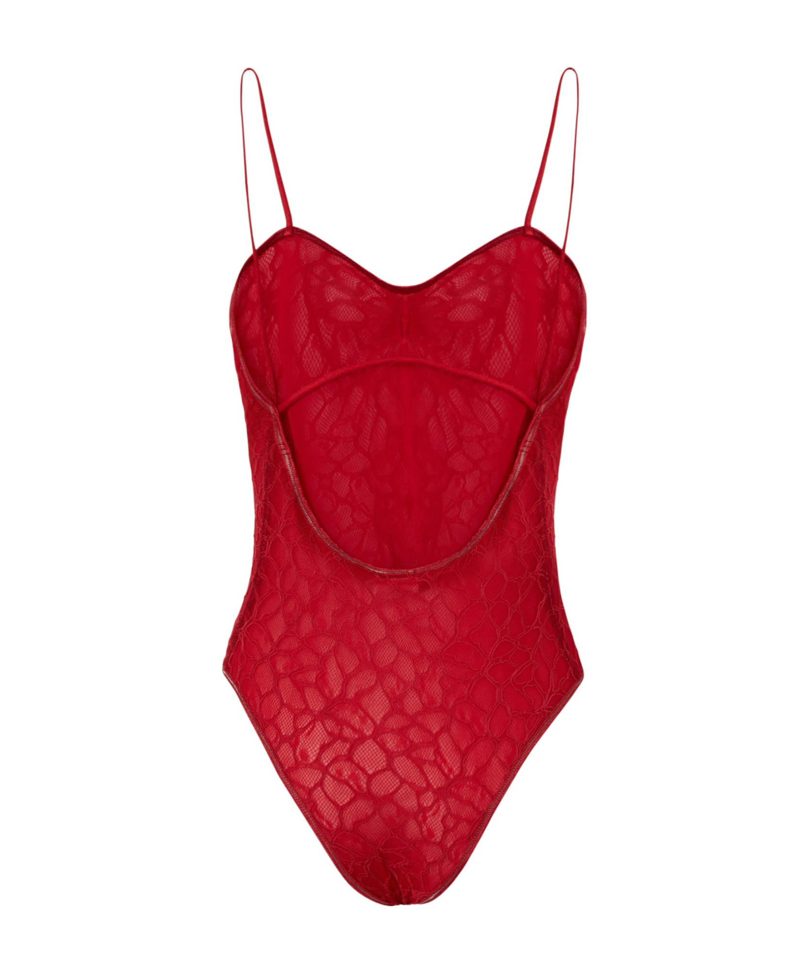 Pinko Bodysuit With Thin Lace Straps In Red