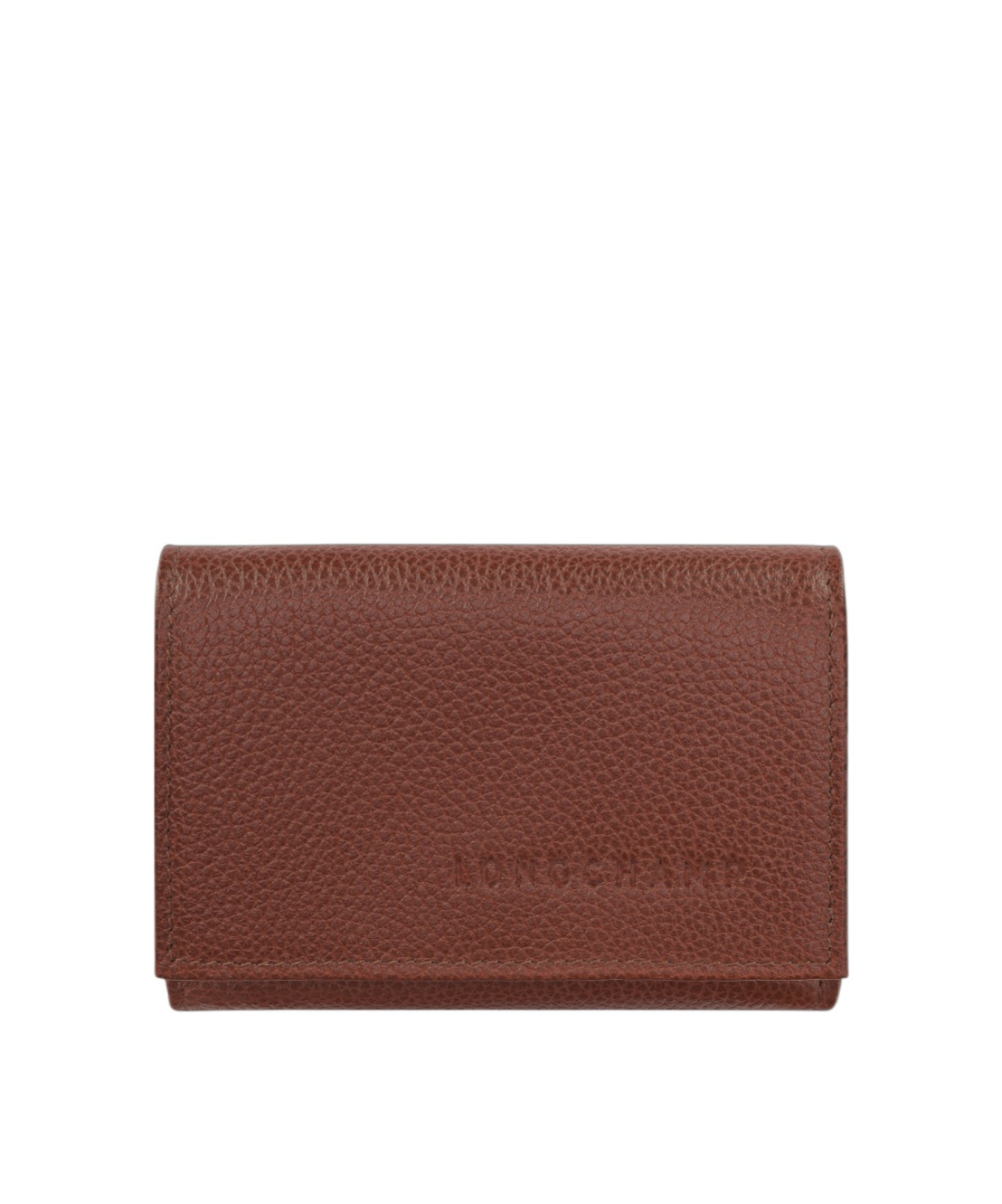 Longchamp Compact Leather Wallet In Brown