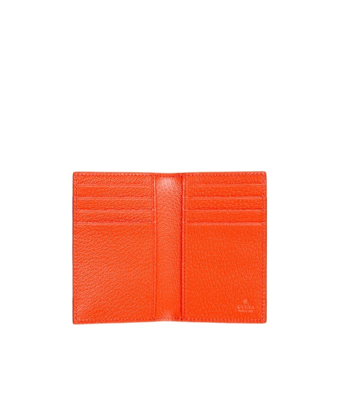 Gucci Orange Interior Gg Long Card Case In Brown