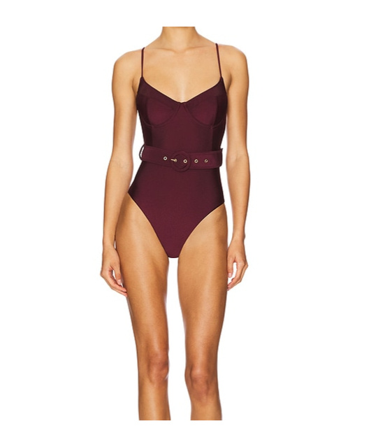 Jonathan Simkhai Noa Belted Bustier One Piece Swimsuit