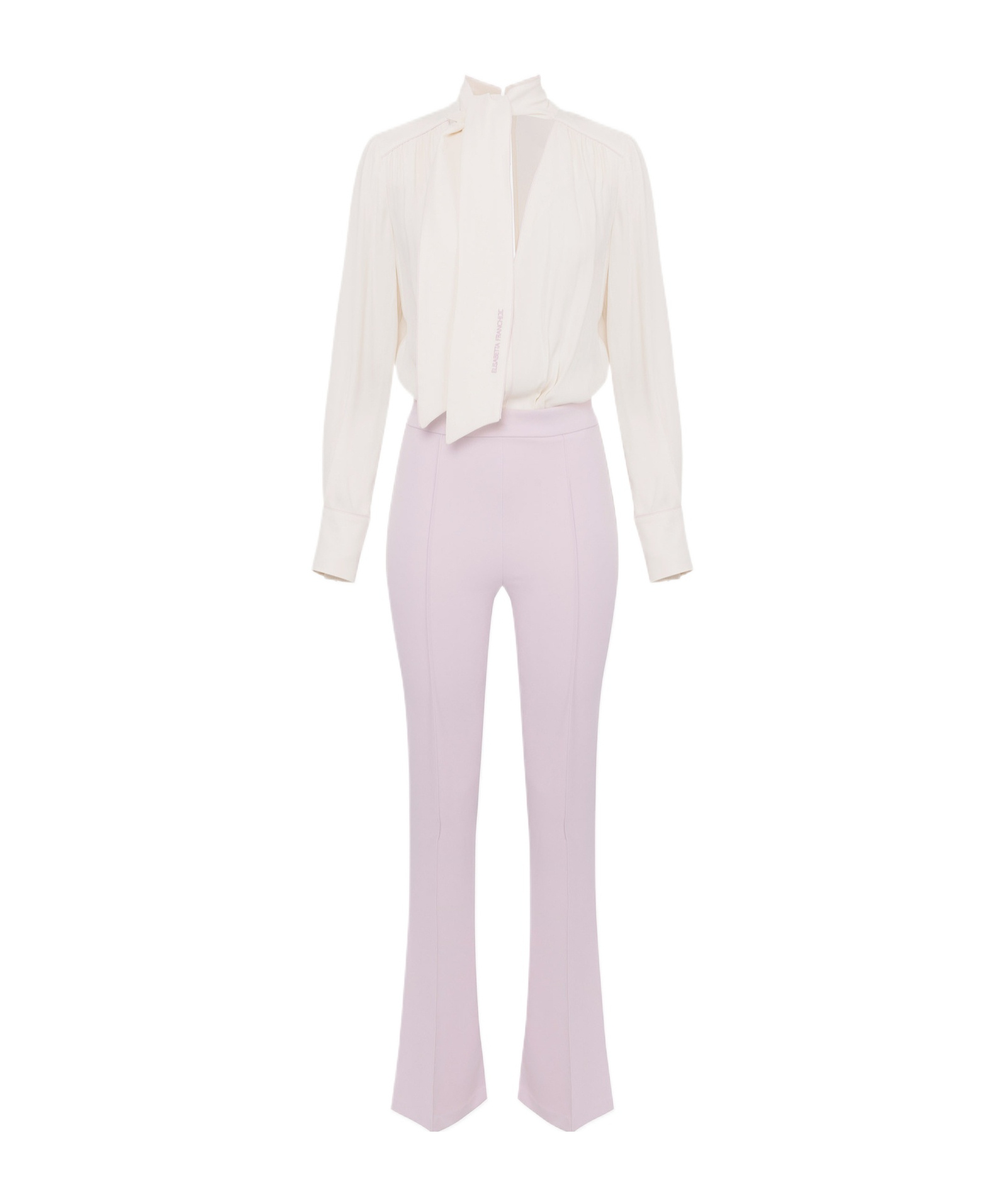 Elisabetta Franchi Georgette Jumpsuit In White