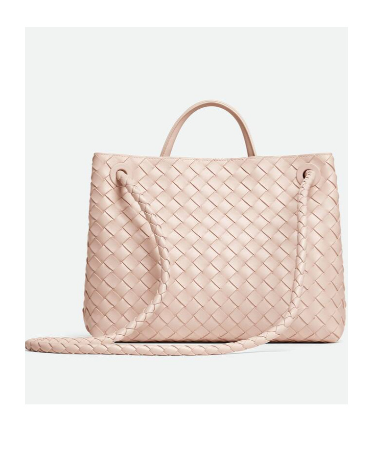 Bottega Veneta Small Leather Andiamo Shoulder Bag In Nude