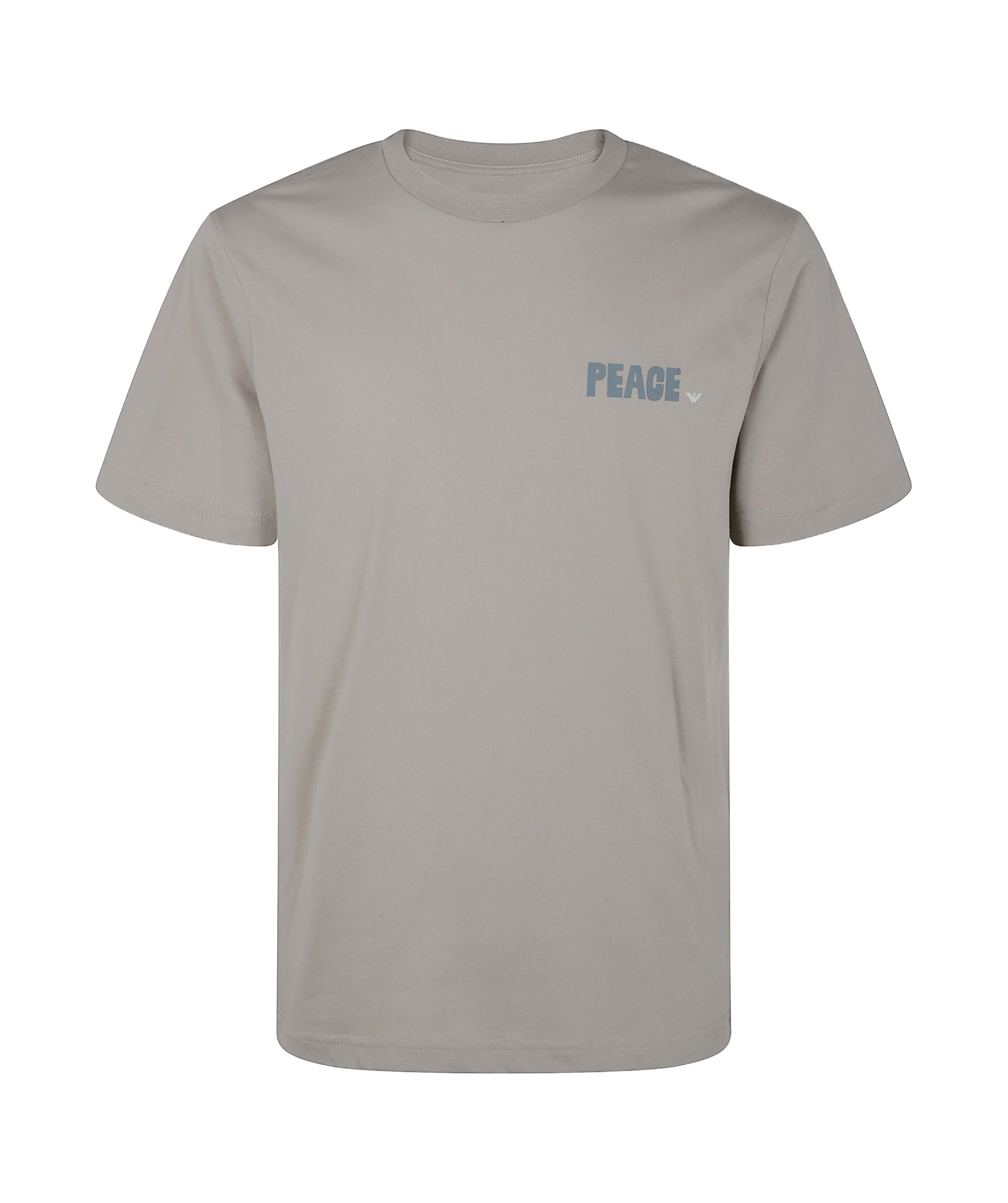 Emporio Armani Logo Printed Crewneck T-shirt In Gray