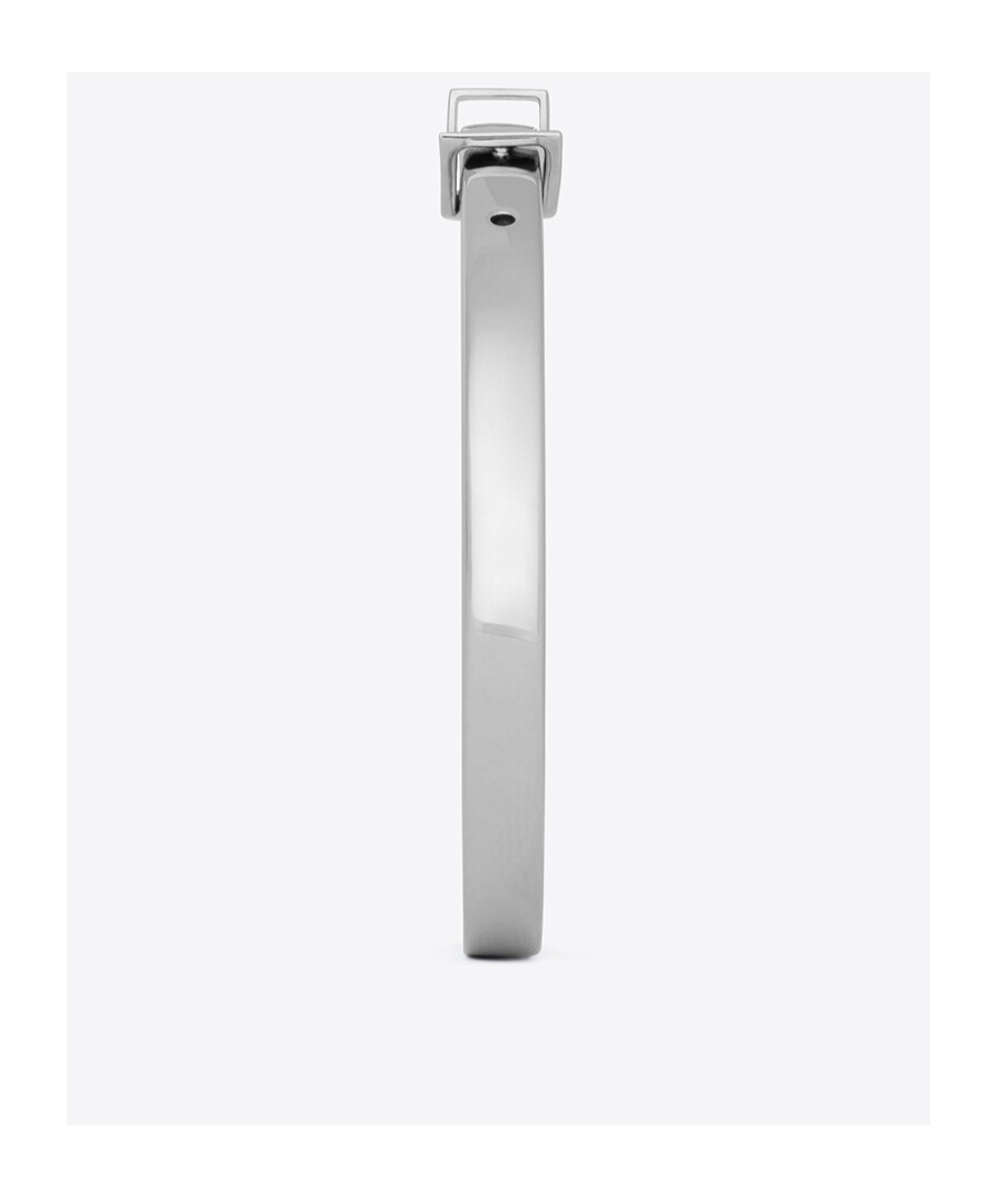 Saint Laurent Pin Buckle Detail Hinge Bracelet In White