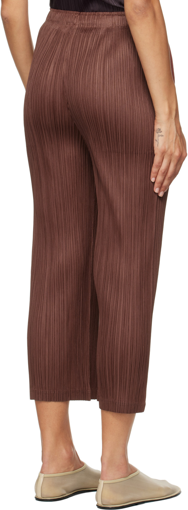 Issey Miyake Burgundy Thicker Bottoms 2 Trousers In Red