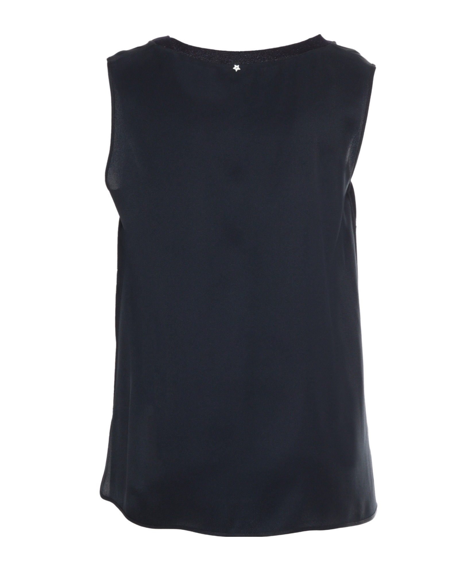 Lorena Antoniazzi Black Round Neck Tank Top In Black