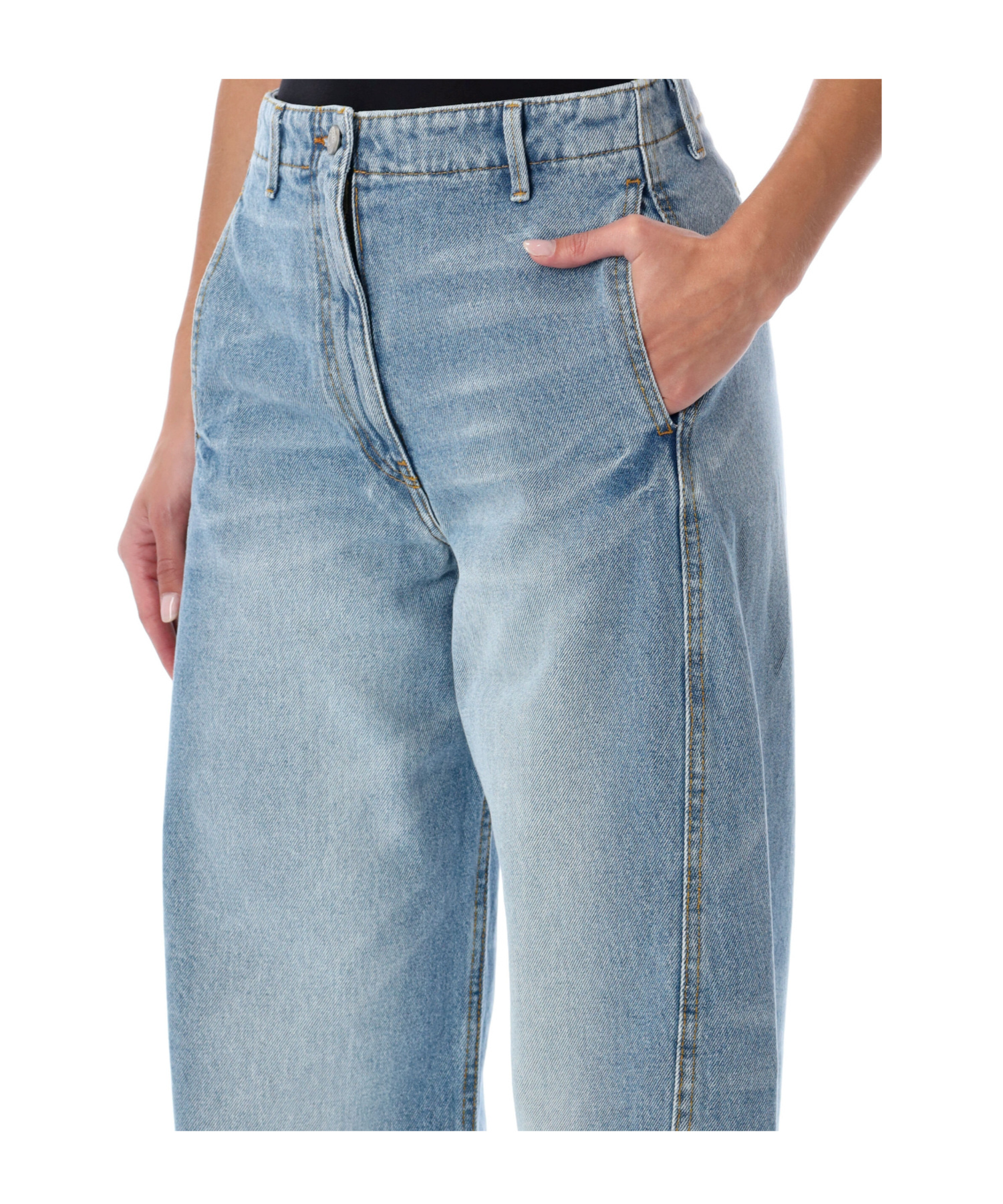 Magda Butrym Mid Waist Straight-leg Jeans In Blue