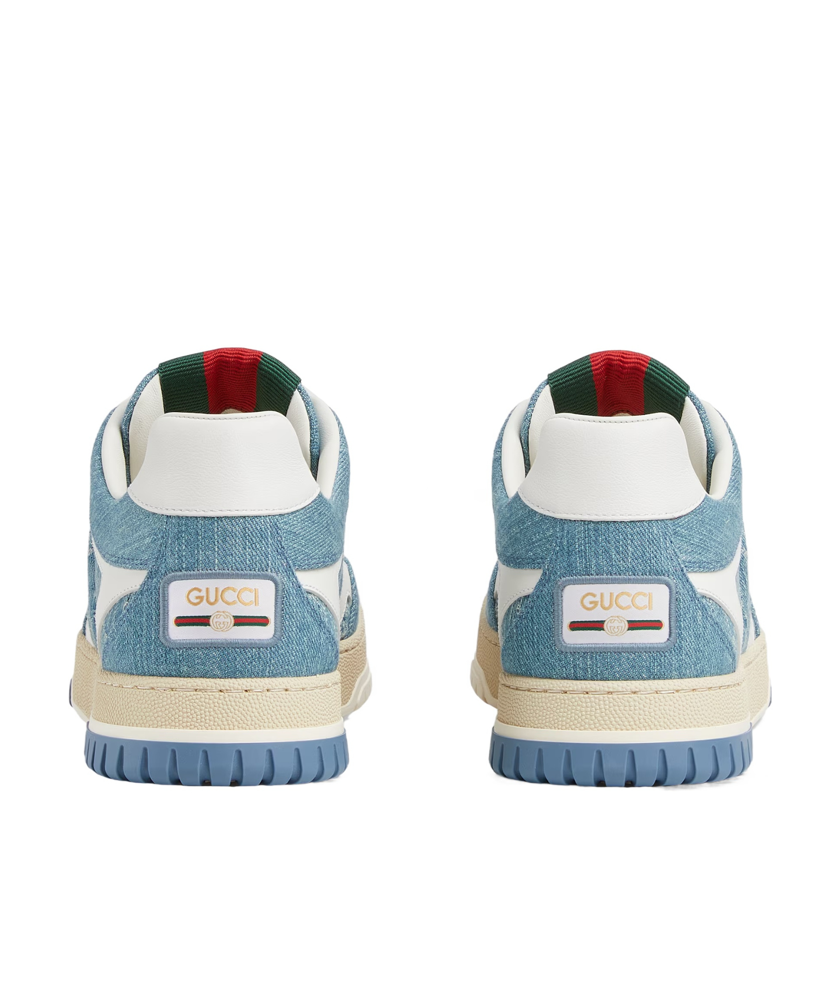 Gucci Denim Fabric Sneakers With Monogram Pattern In Blue