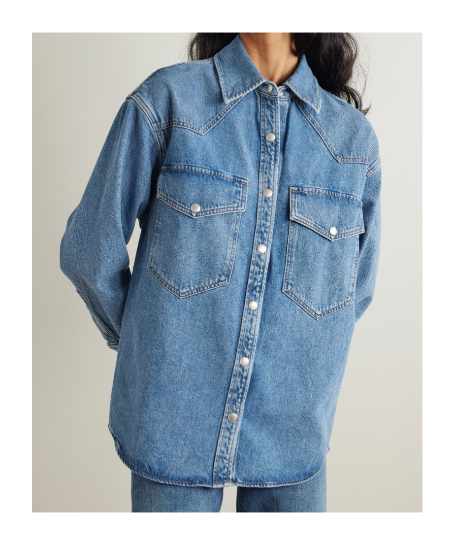 Agolde Lotta Organic Denim Shirt In Blue