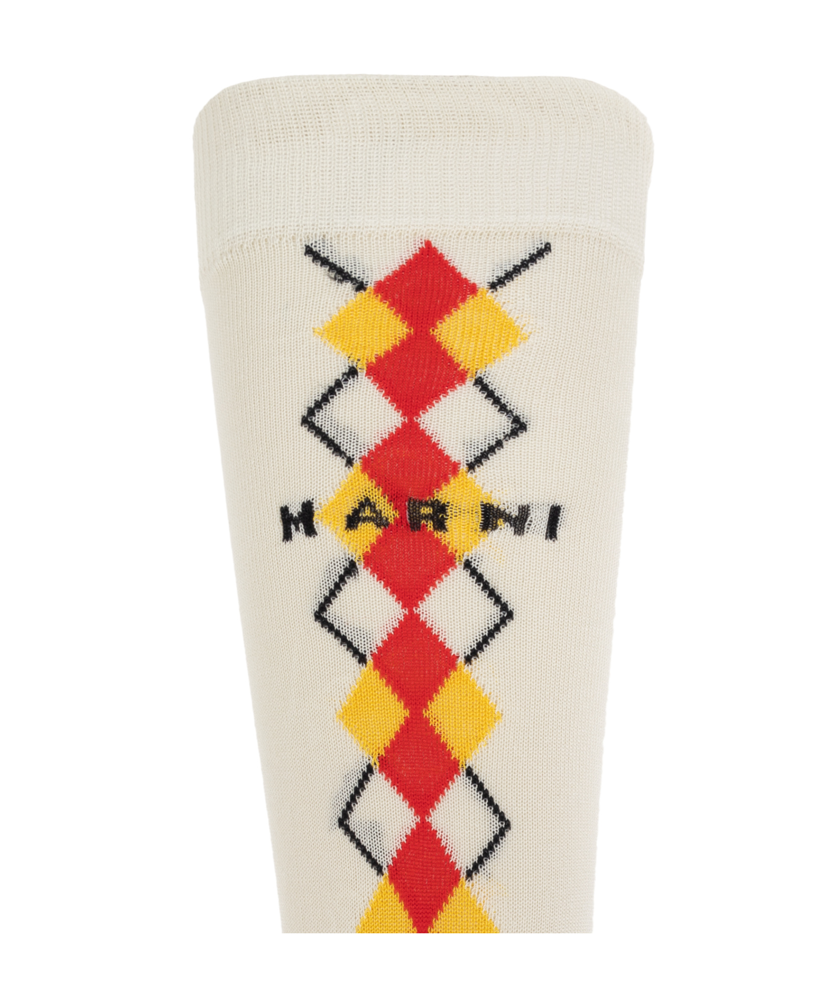 Marni Intarsia-knit Logo Socks In Nude