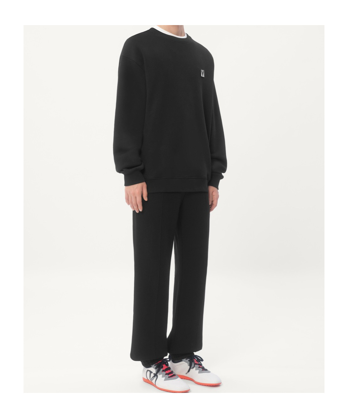 Valentino Chenille Jogging Trousers With Chez Patch In Black