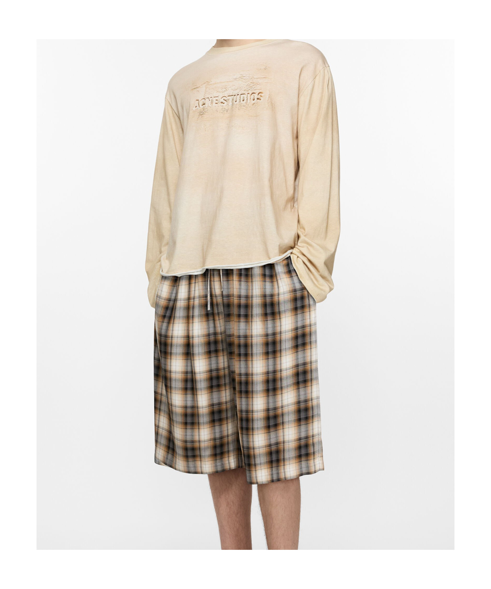 Acne Studios Ressa Optic Check Flannel Shorts