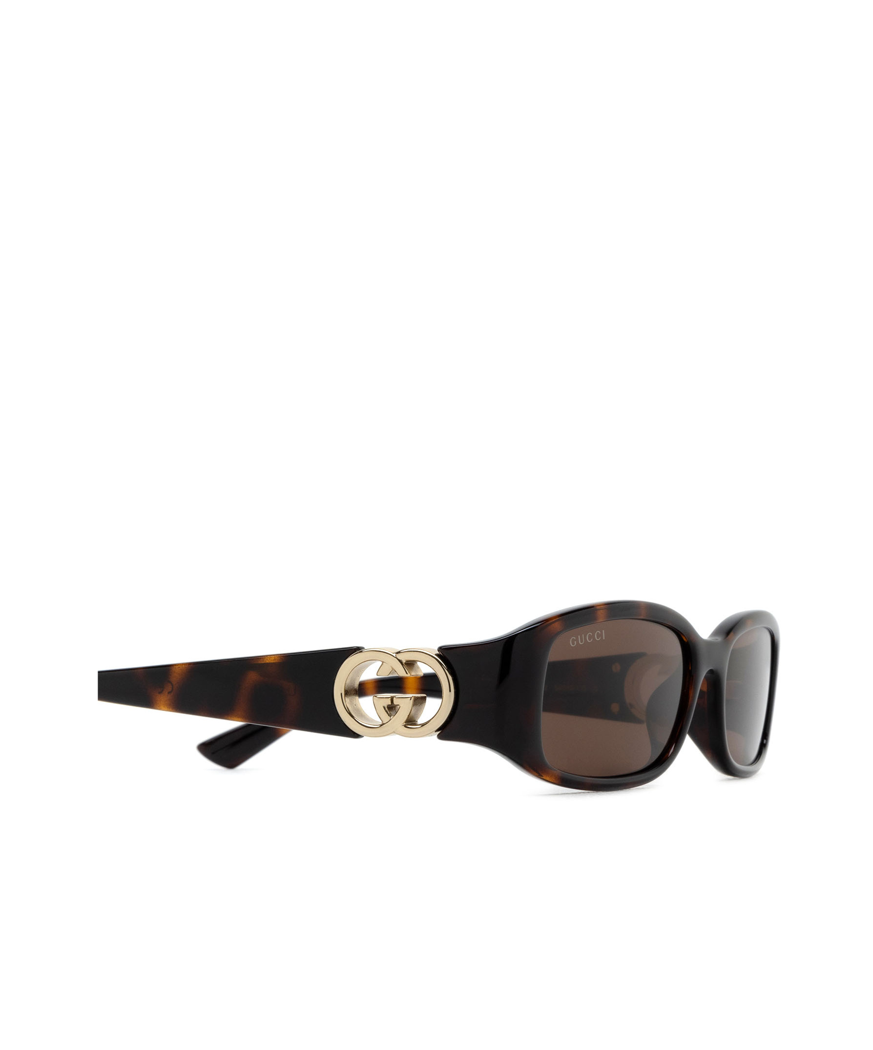 Gucci Tortoiseshell Rectangle-frame Sunglasses In Brown