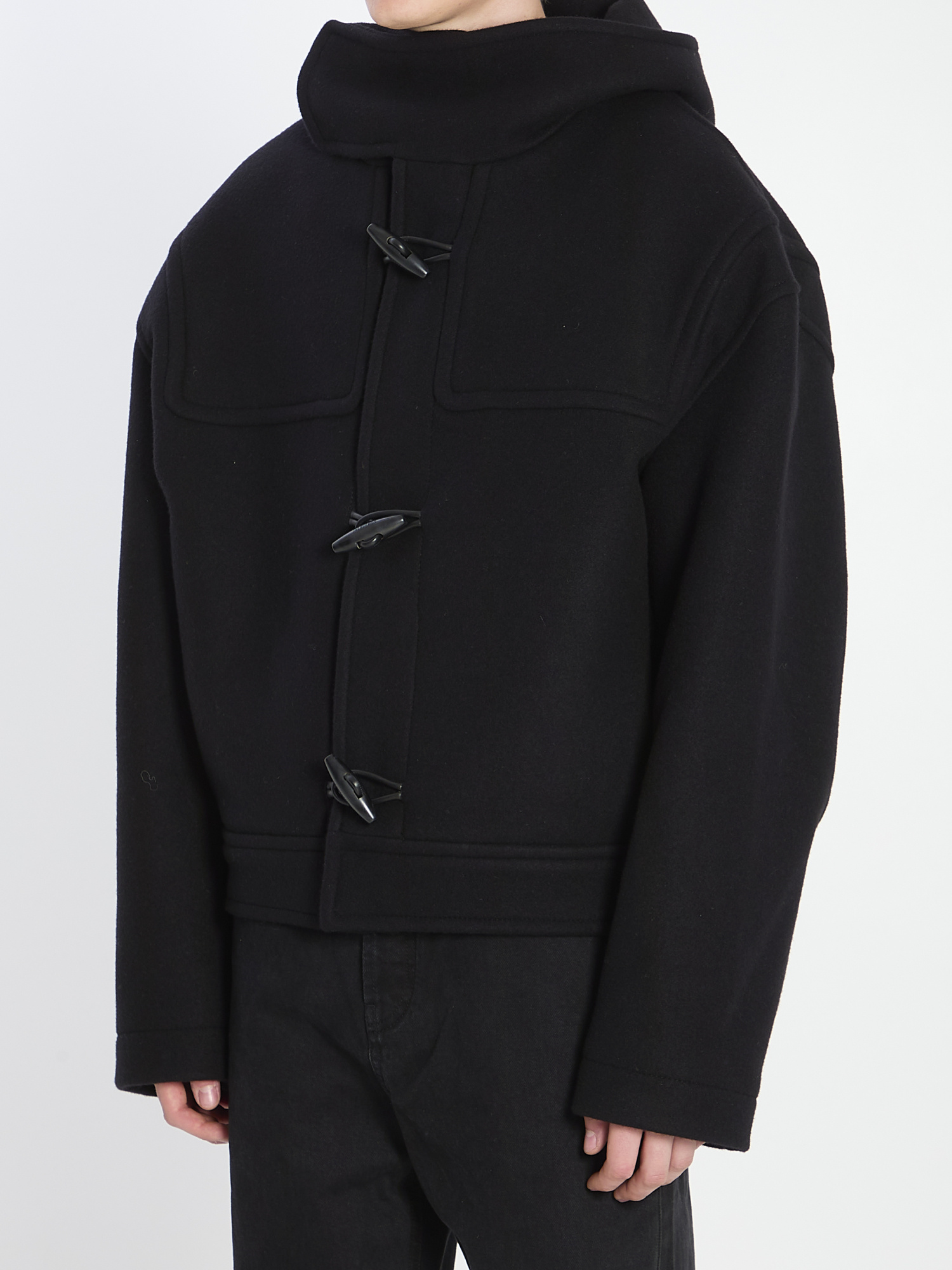 Jacquemus Hooded Long Sleeve Outerwear Collection In Black