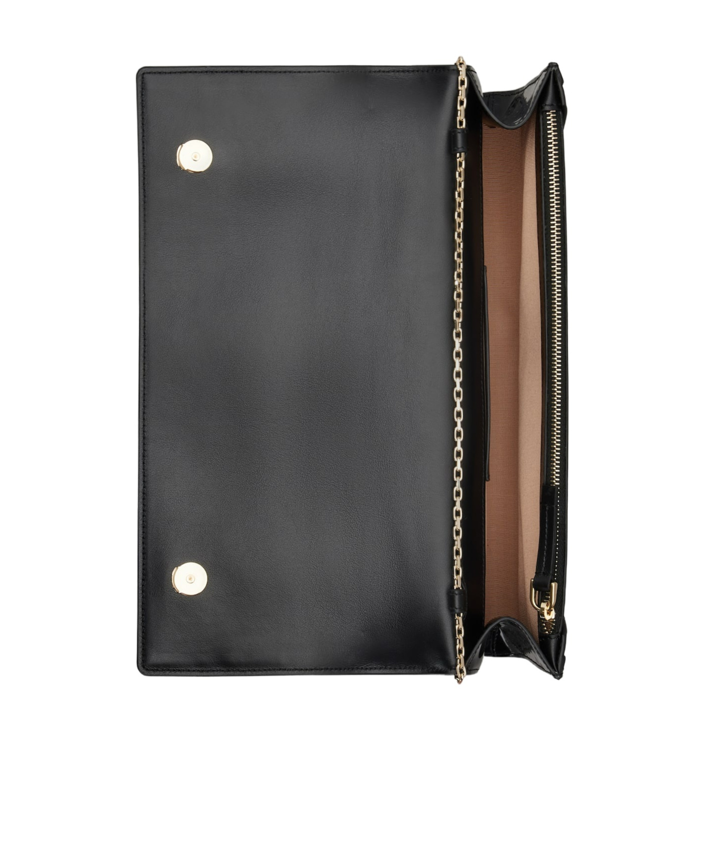 Roger Vivier Belle Vivier Shiny Leather Clutch In Black