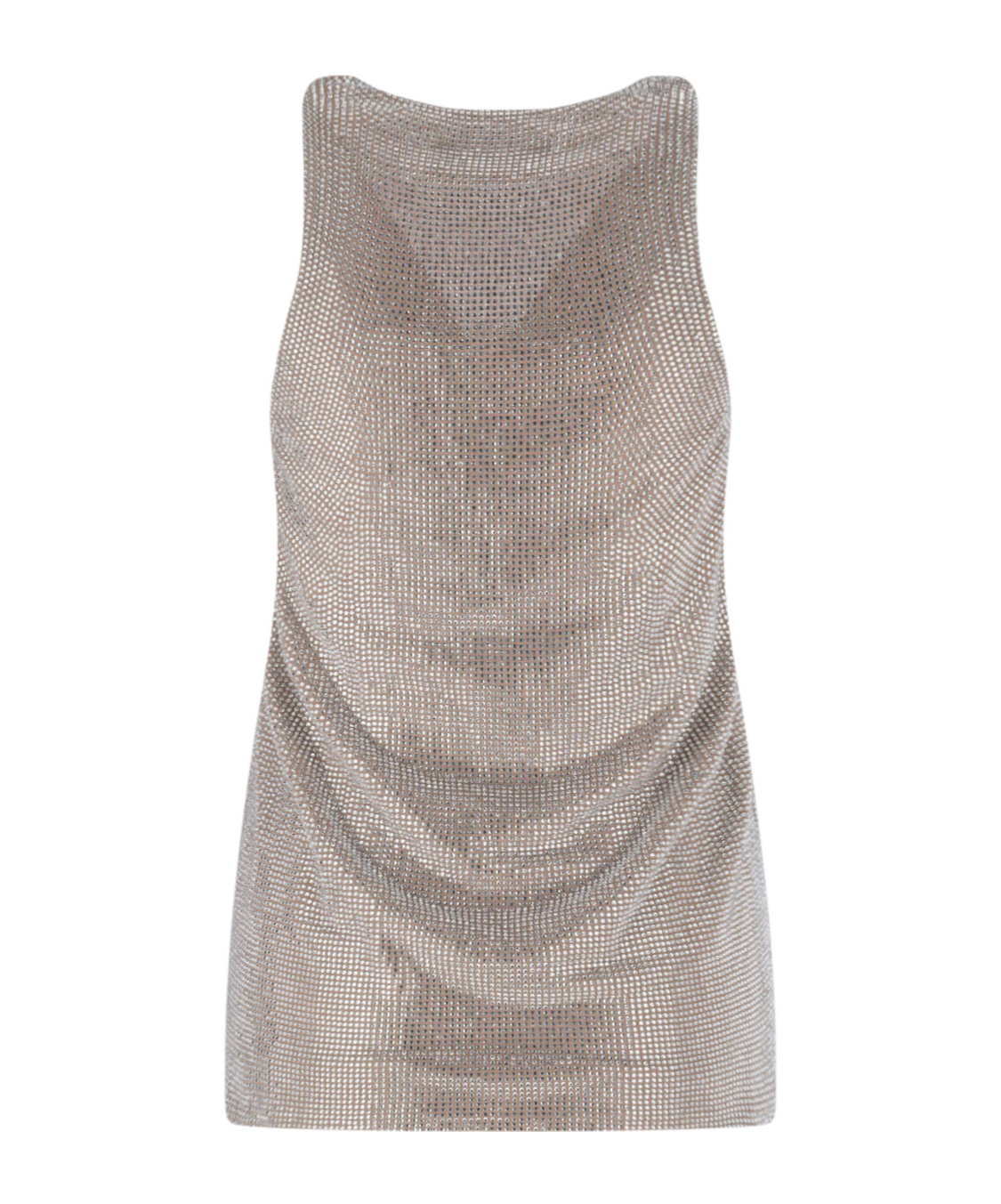 Giuseppe Di Morabito Tank Top With Silver Rhinestones In Nude