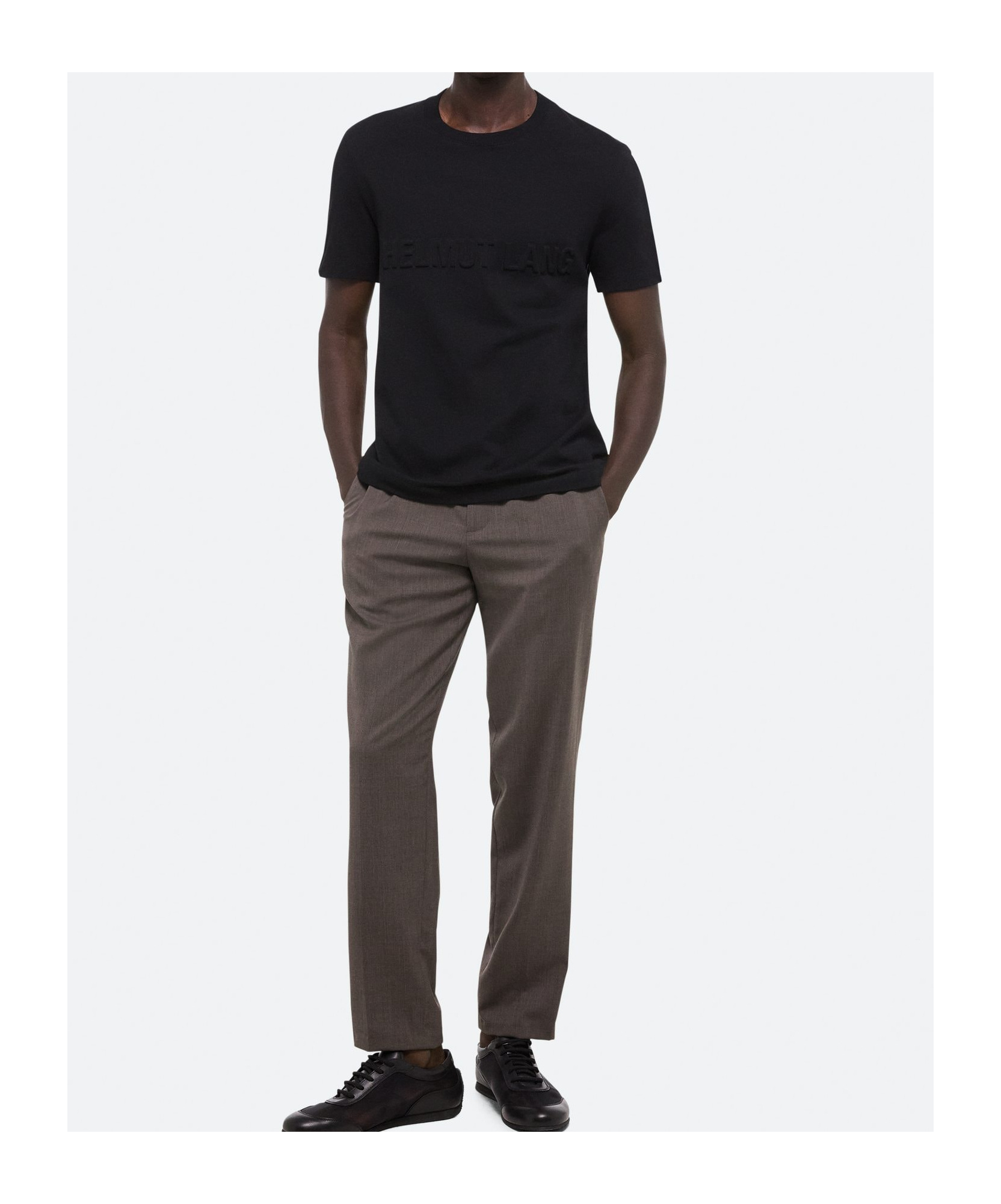 Helmut Lang Embossed Logo Tee In Black