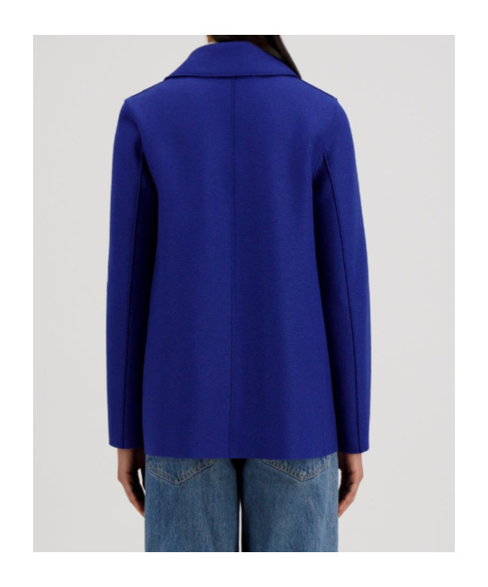Harris Wharf London Double-breasted Wool Coat In Blue