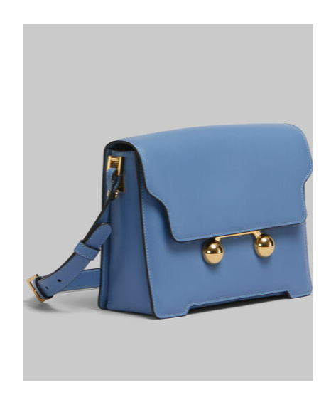 Marni Blue Leather Trunkaroo Medium Shoulder Bag In Blue