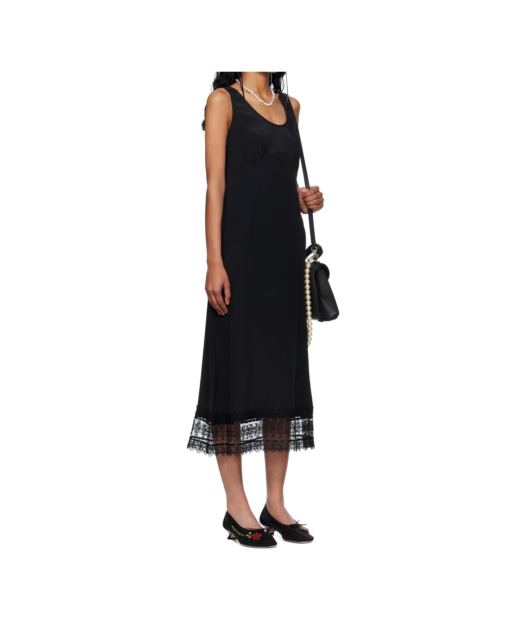 Simone Rocha Trim Slip Dress In Black