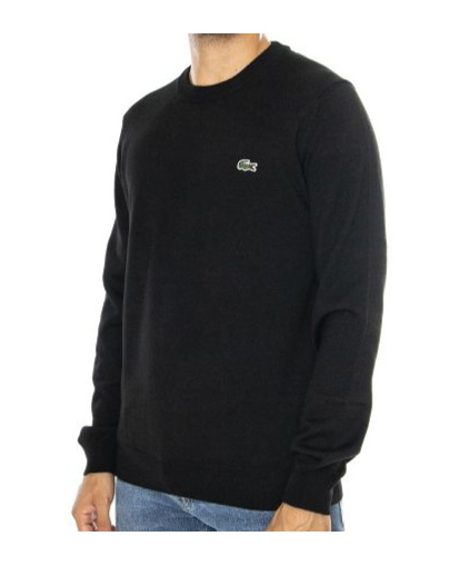 Lacoste Pullover In Cotone Nero In Black