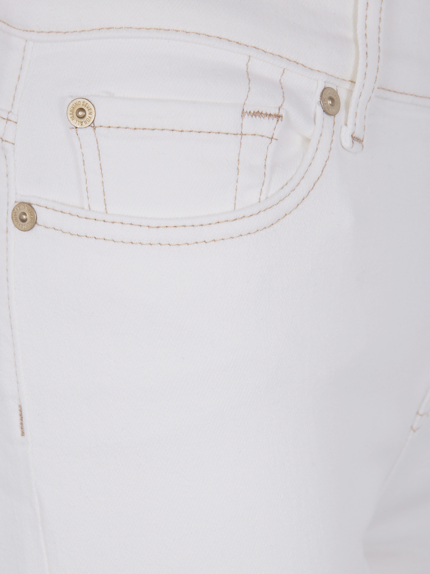 Shop 7 For All Mankind Belt-loop Jeans In White