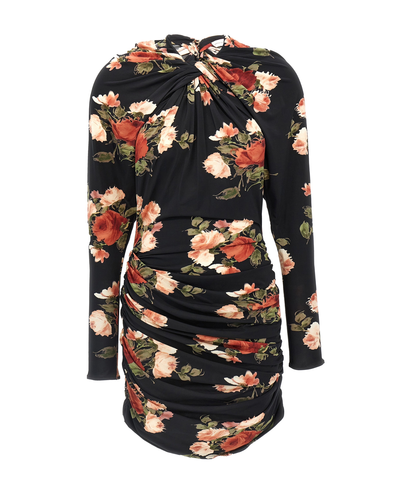 Magda Butrym '24' Draped Floral Mini Dress In Black