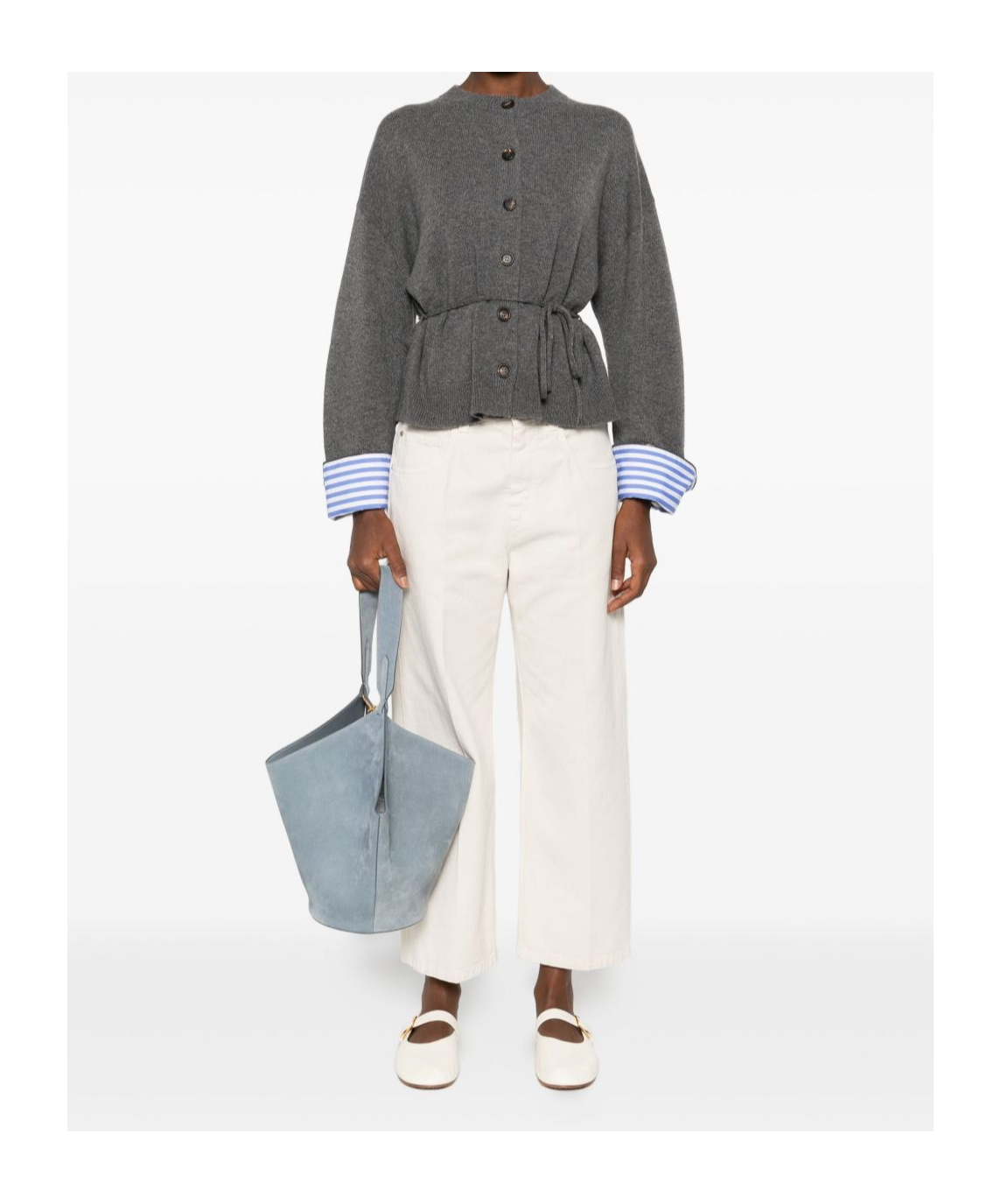 Brunello Cucinelli Stretch Dyed Denim Loose Barrel Jeans With Jewels Clothing In White