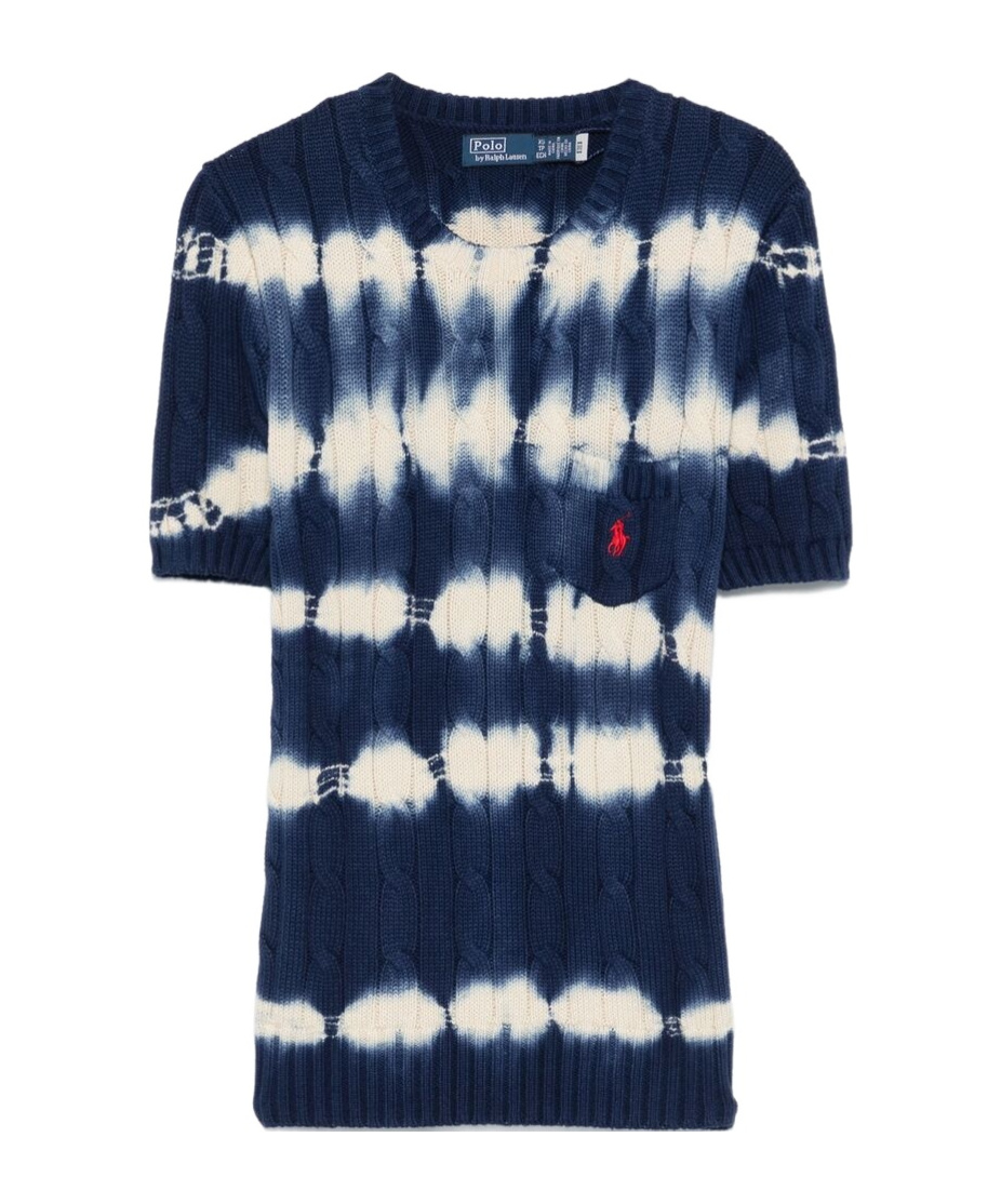 Shop Polo Ralph Lauren Cable-knit T-shirt In Blue