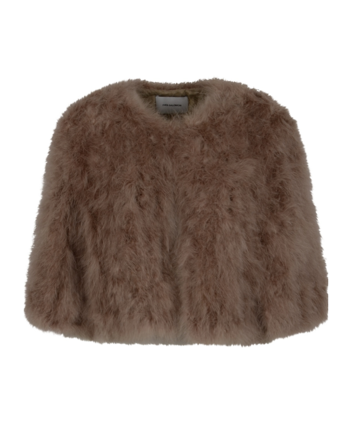 Yves Salomon Long-sleeved Fur In Brown