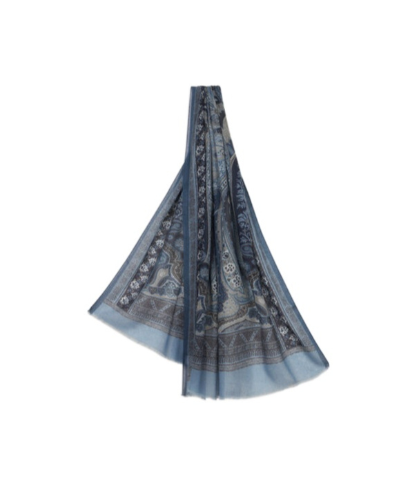 Etro Paisley Cashmere Scarf In Black