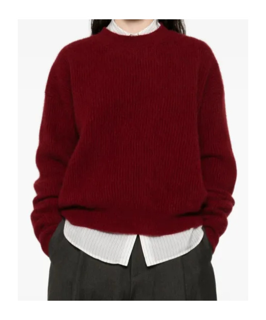 Uma Wang Long-sleeved Sweater In Burgundy
